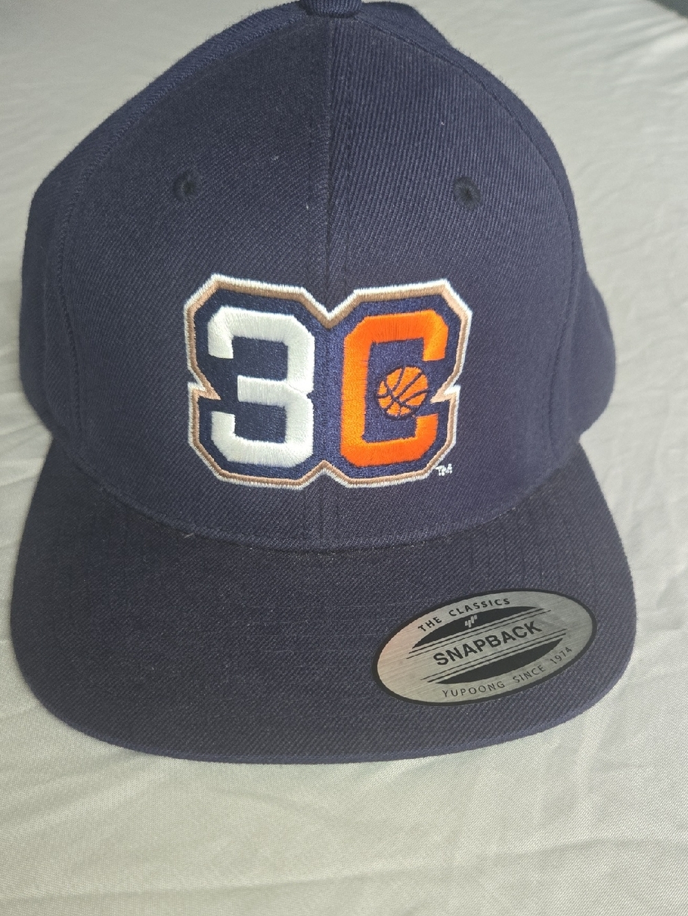 Snapback 3C Basketball Logo Hat - Navy and Orange